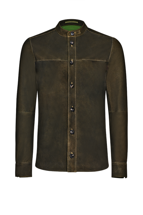 Shirtjacket in Leder