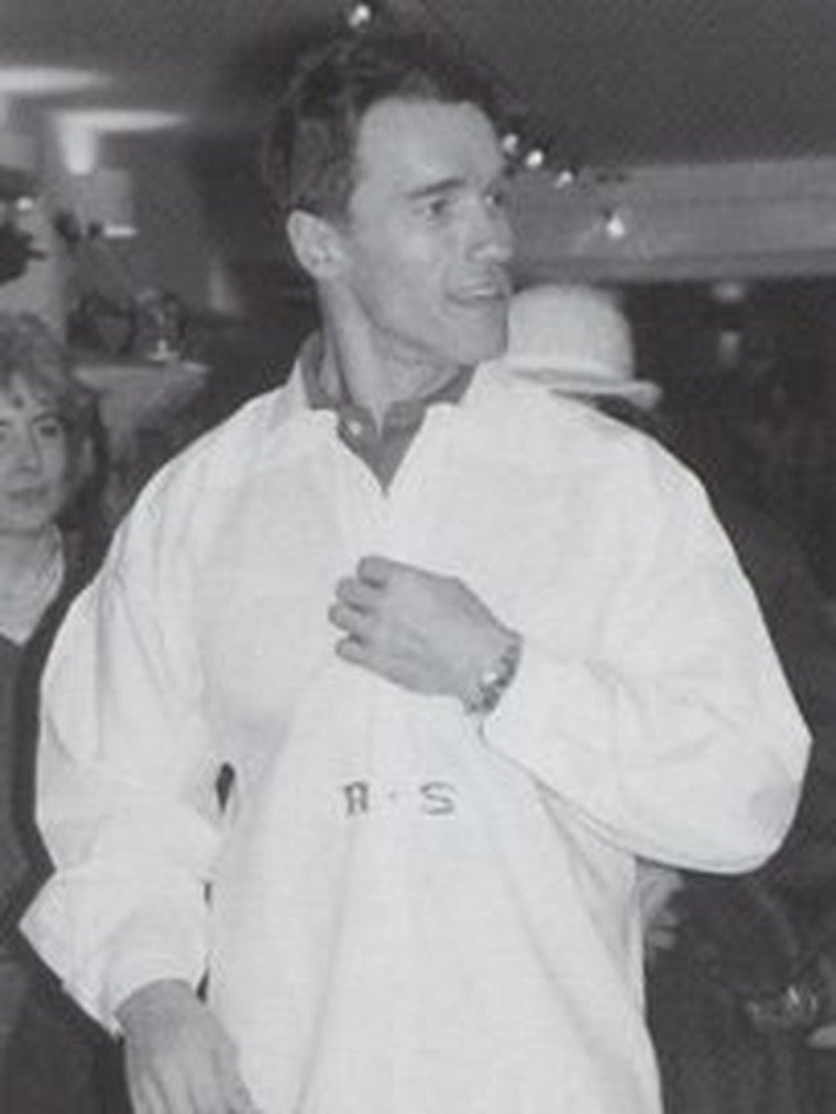 Arnold Schwarzenegger im Gössl-Pfoad, historisches Foto aus dem Gössl Archiv