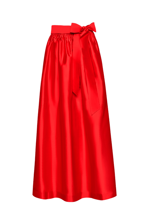 Lange Seidenschürze