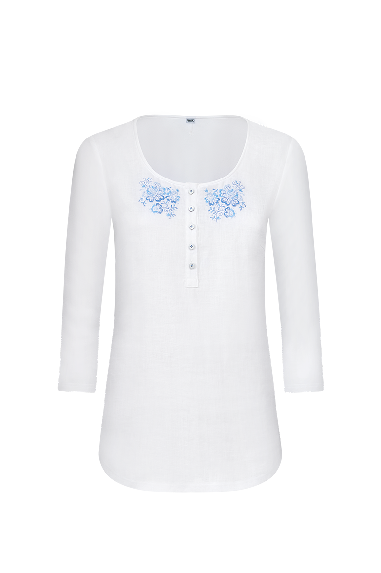 Model-Shirt mit Flachstichstickerei - Bild 1