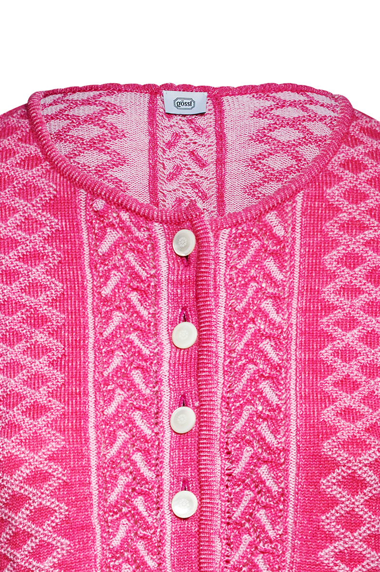 Plattierte Strickjacke mit Brokatmuster - Bild 3