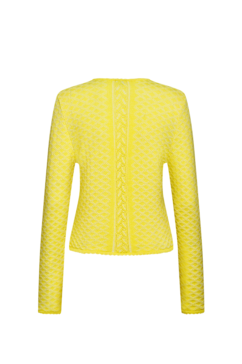 Plattierte Strickjacke mit Brokatmuster - Bild 2