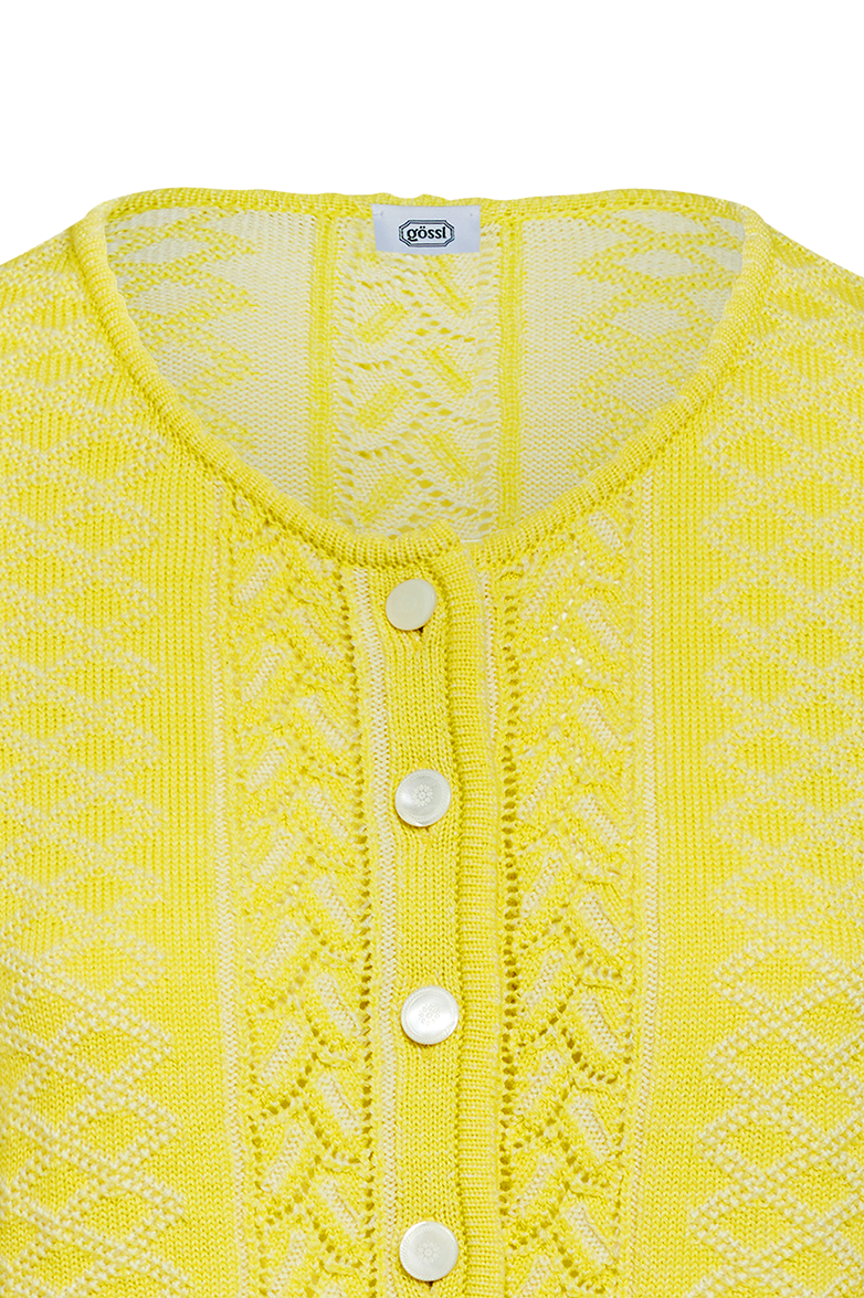 Plattierte Strickjacke mit Brokatmuster - Bild 3