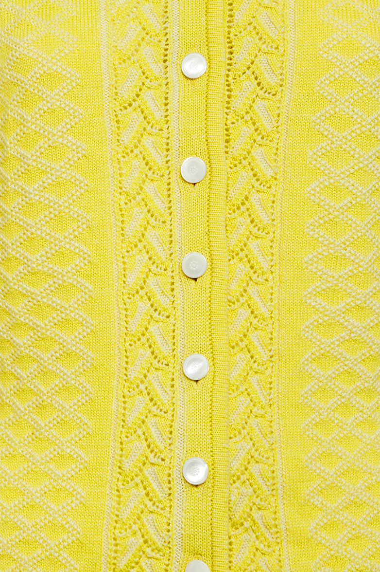 Plattierte Strickjacke mit Brokatmuster - Bild 4
