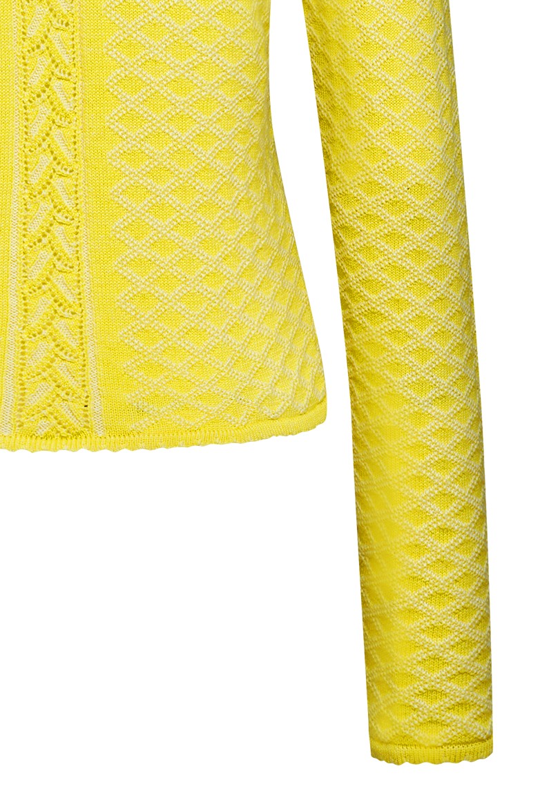 Plattierte Strickjacke mit Brokatmuster - Bild 6