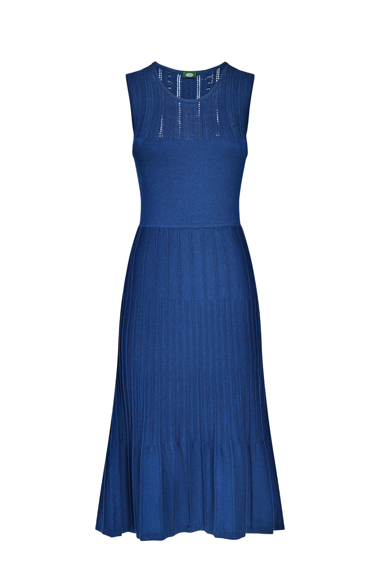 Tailliertes Kleid mit kunstvollen Strickmustern - Bild 1