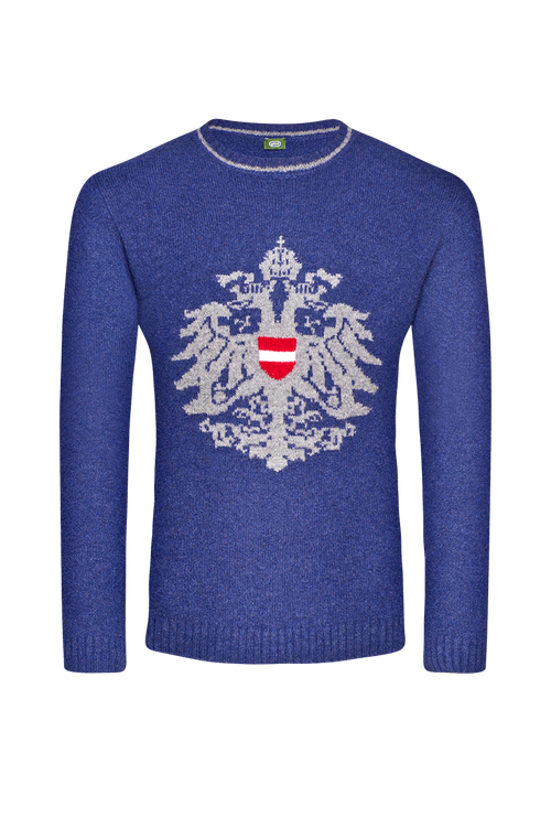 Strickpullover mit Doppeladler-Intarsie