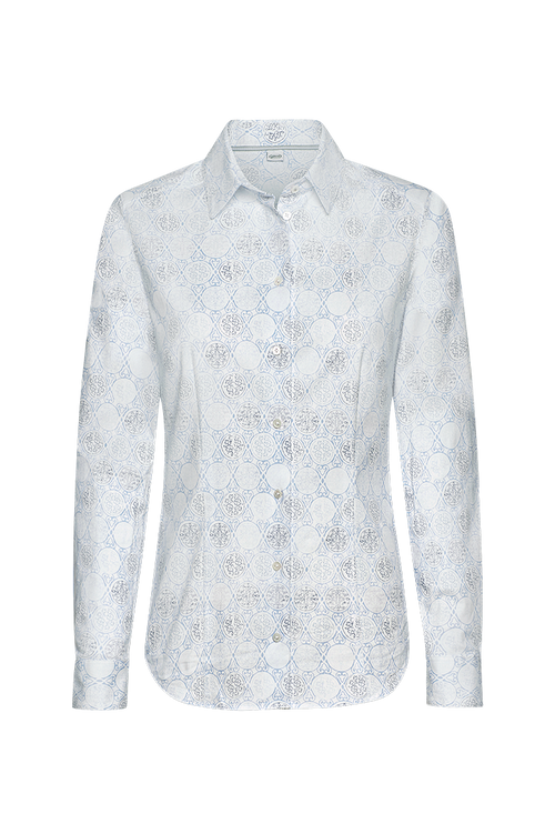 Bluse mit hand gedruckten Modeln