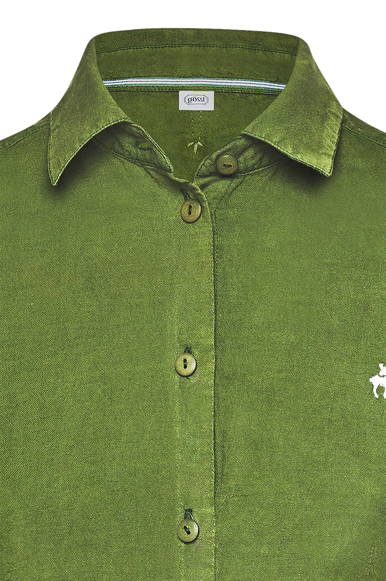 Bluse mit kontrastreicher Gamsstickerei - Bild 3