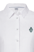 Ornament-Bluse weiß/weiß - Miniatur 3