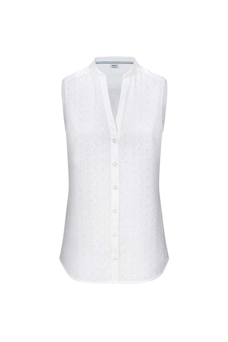 Sommerbluse mit Stickerei und Spitze - Bild 1