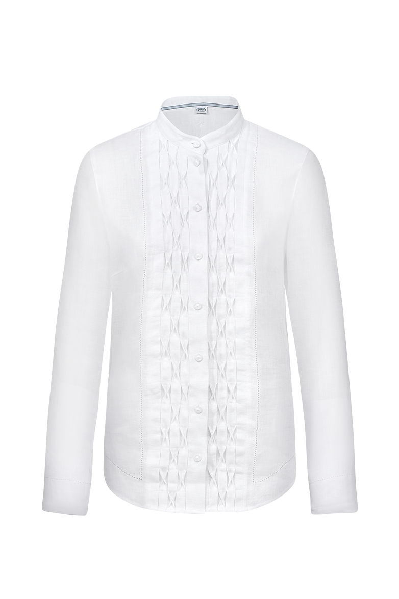 Bluse mit prachtvollem Waffelsmok - Bild 1