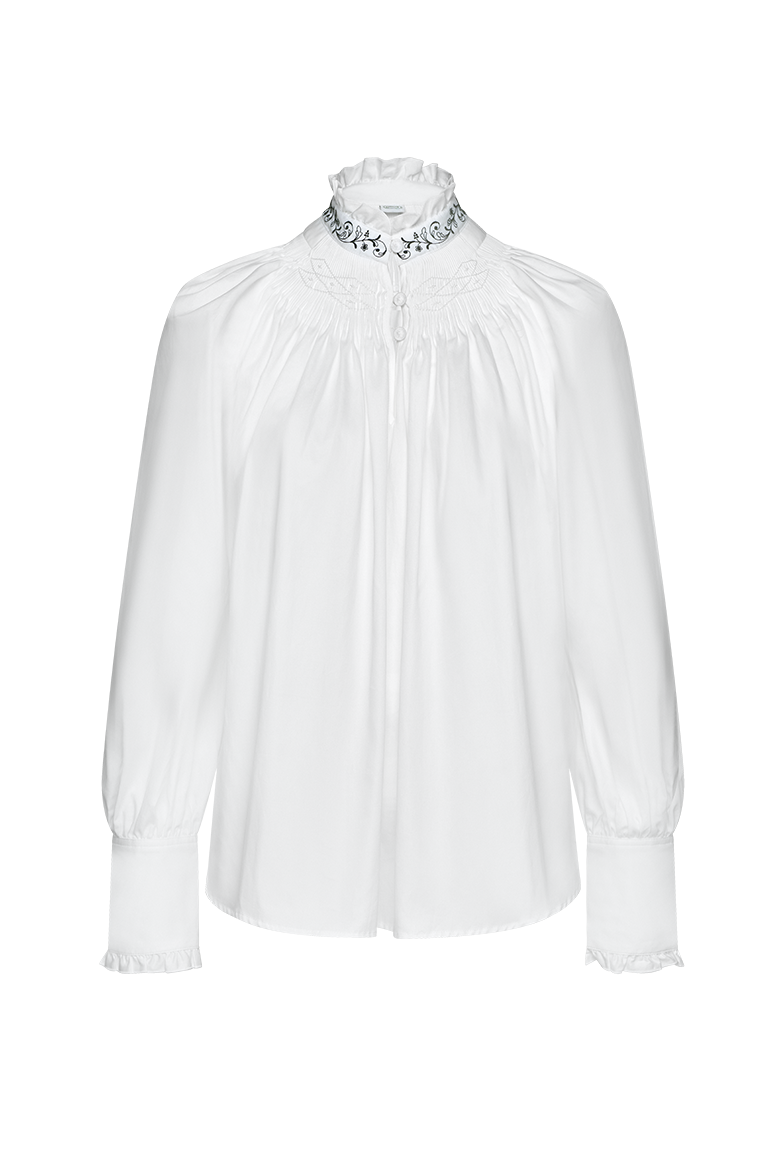 Festbluse mit Stehfalten - Bild 1