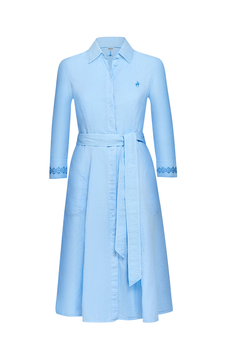 Hemdblusenkleid mit Modelstickerei - Bild 1