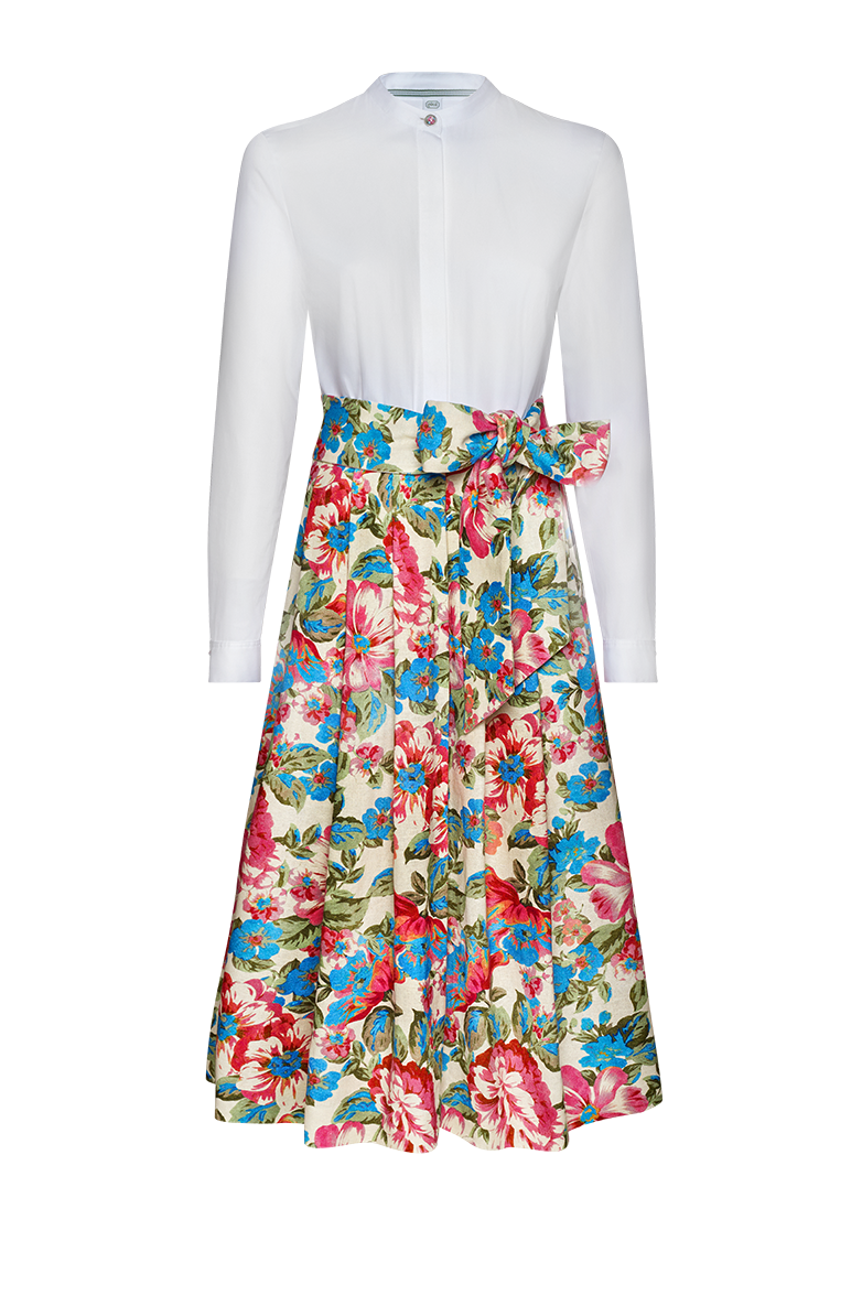 Blusenkleid mit floralem Leinenrock - Bild 1