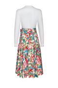 Blusenkleid mit floralem Leinenrock - Miniatur 2