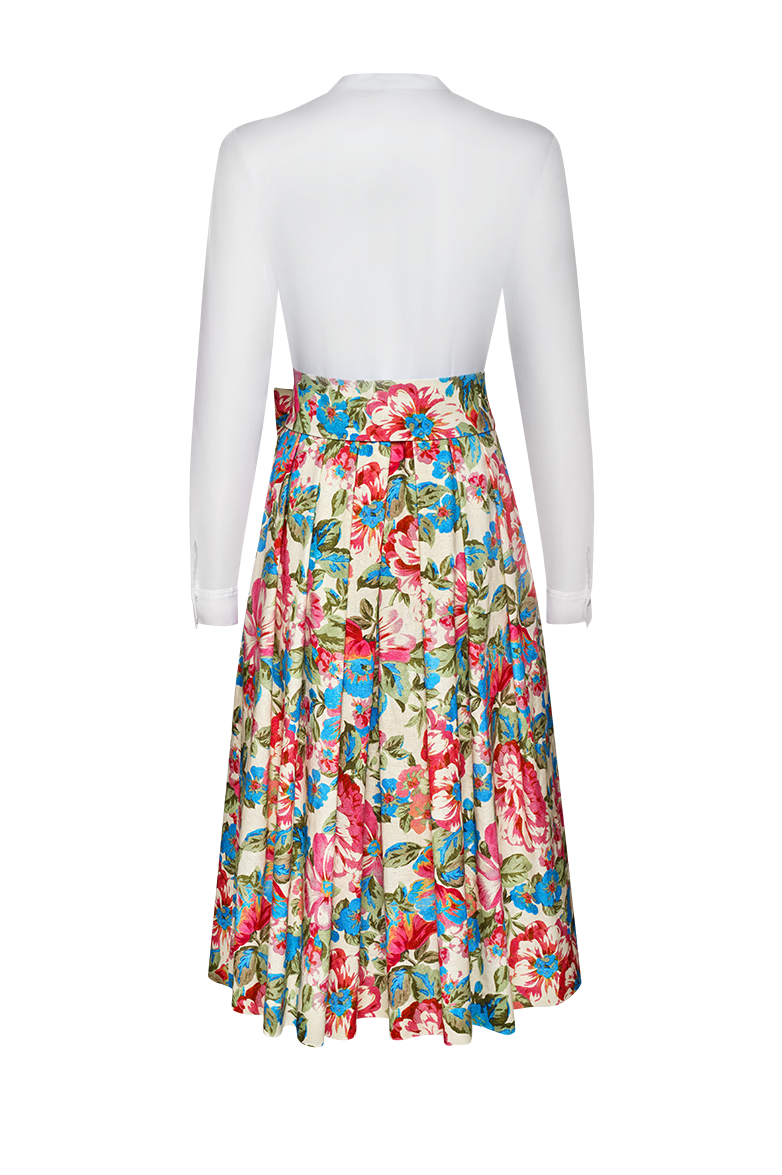 Blusenkleid mit floralem Leinenrock - Bild 2