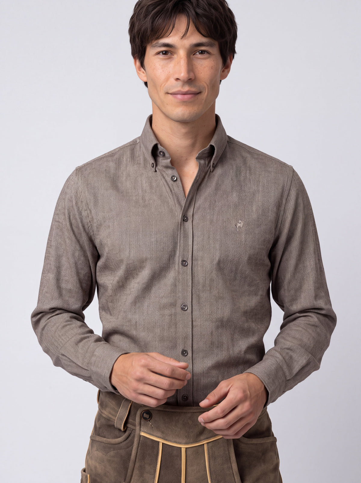 Button-down Hemd Fischgrat - Bild 7