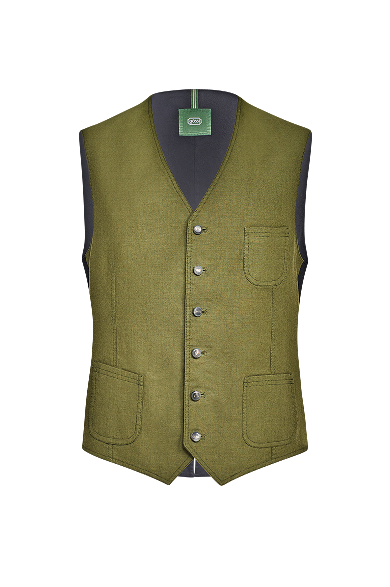 Vorpatiniertes Gilet aus Baumwolle/Leinen - Bild 1