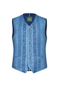 Blaudruck-Gilet mit Reliefstickerei - Miniatur 1