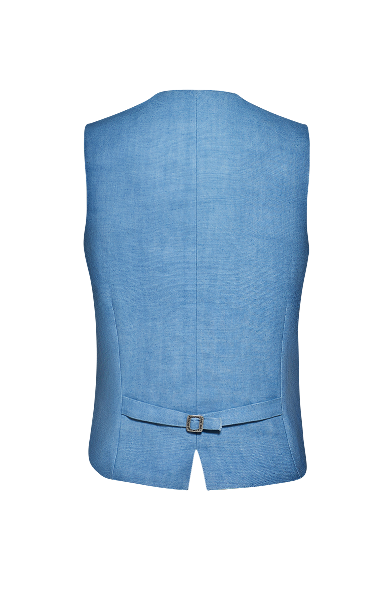 Blaudruck-Gilet mit Reliefstickerei - Bild 2