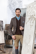 Steppgilet aus Links/links-Strick - Miniatur 7