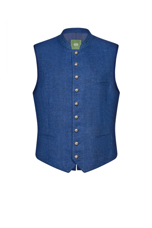 Ausseer Gilet Fischgrat Leinen