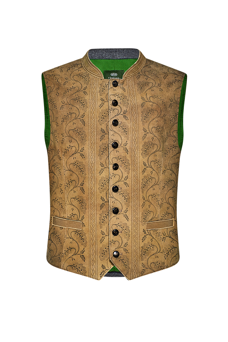 Gilet aus Leder mit Handdruck - Bild 1