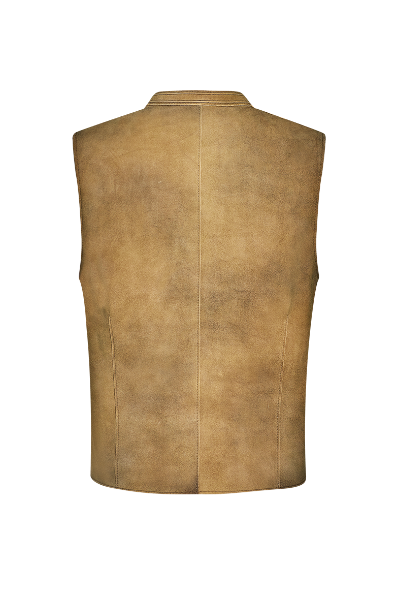 Gilet aus Leder mit Handdruck - Bild 2
