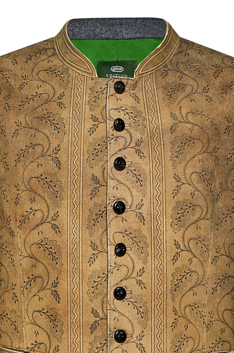 Gilet aus Leder mit Handdruck - Bild 3
