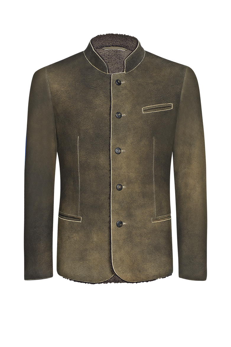 Hirschlederjacke mit Lammfellfutter - Bild 1