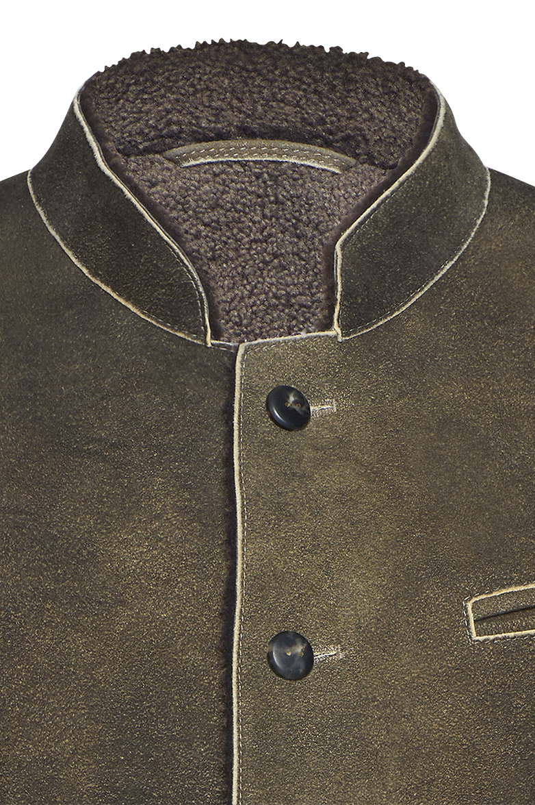 Hirschlederjacke mit Lammfellfutter - Bild 3