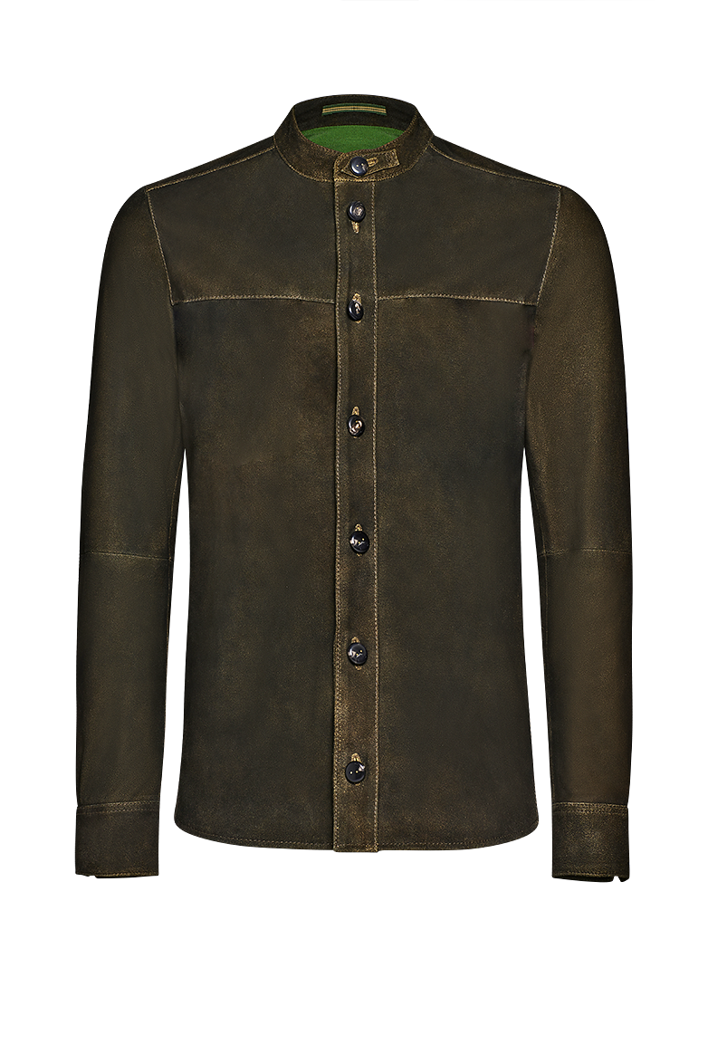Shirtjacket in Leder - Bild 1